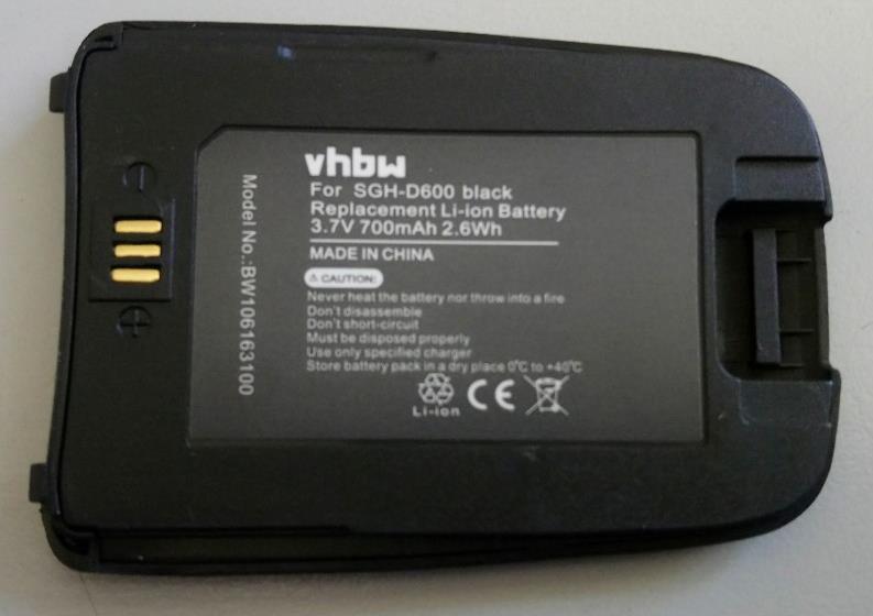 VHBW Replacement Battery for Samsung SGH-D600 BST4389BE 700mAh