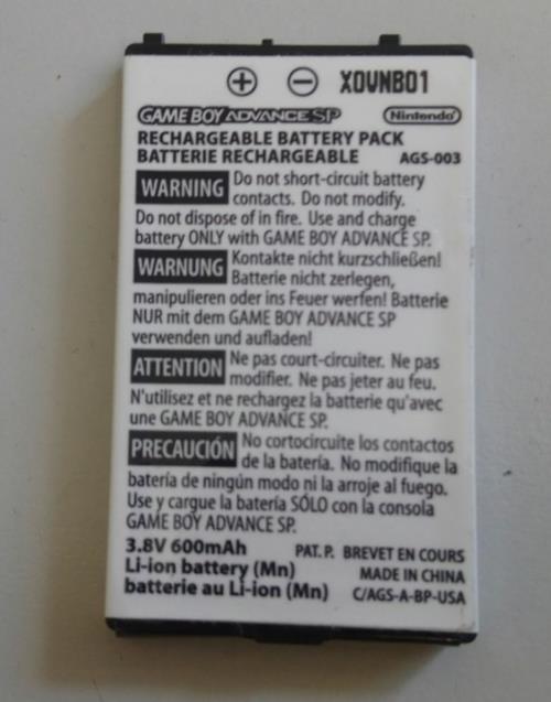 Used GBA SP 600mAh Gameboy Advance SP Replacement Battery Original