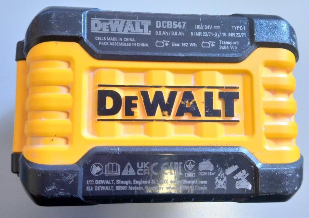 Used Dewalt DCB547-18V-54V-9AH Flex Volt Lithium Battery