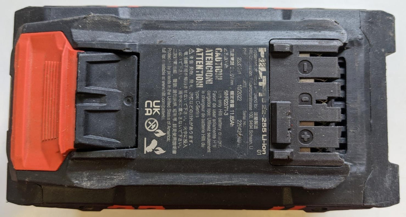 USED Hilti B-22-255 Nuron Li-ion 21.6V BATTERY-11.85AH