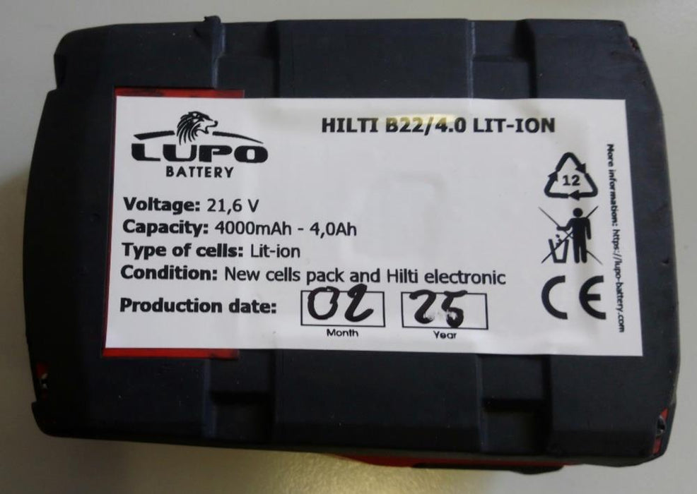 Hilti B22 21.6V 4.0Ah li-ion battery Used