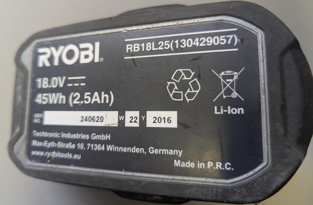 Genuine Ryobi 18V ONE+ Lithium+ 1.5Ah Battery  USED