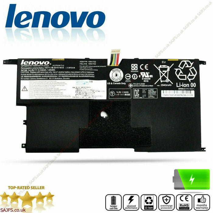 Genuine Lenovo  X1 Carbon 2nd gen  Battery 45Wh  45N1700 45N1701 45N1702 45N1703