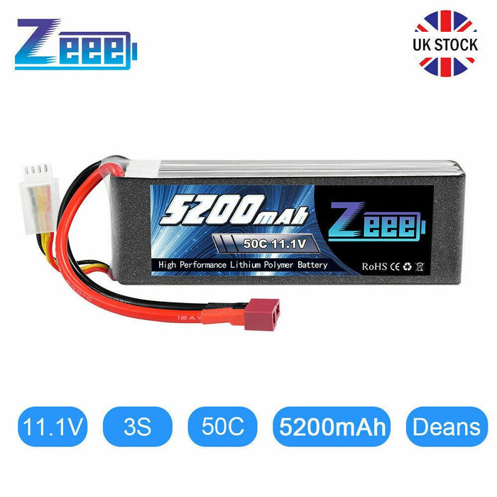 Zeee RC Lipo Battery 3S 5200mah 50C 11.1V Deans  for Helicopter RC Airplane Cars