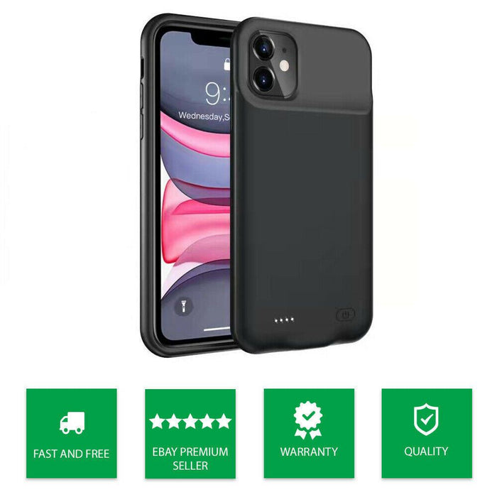 Slim External Battery Case for iPhone 11 Power: 6500mAh
