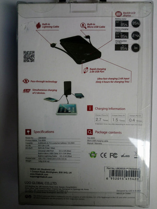 iWALK Extreme Trio 6000 Ultra Slim Backup Battery