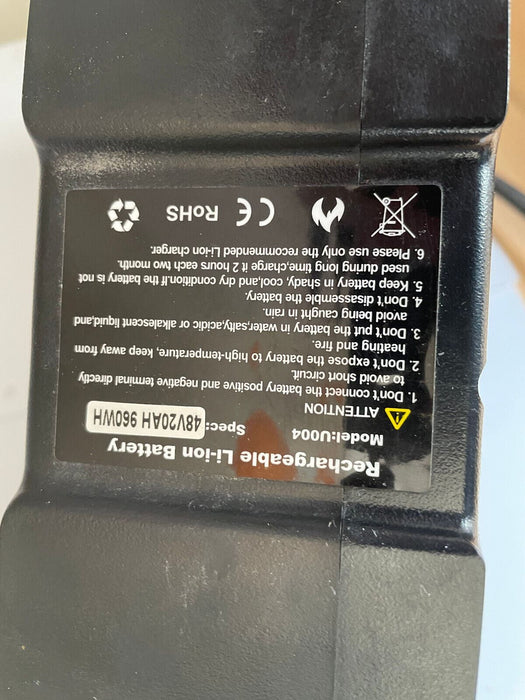 UPP 48V 20Ah Triangle Li-ion Ebike Battery Downtube