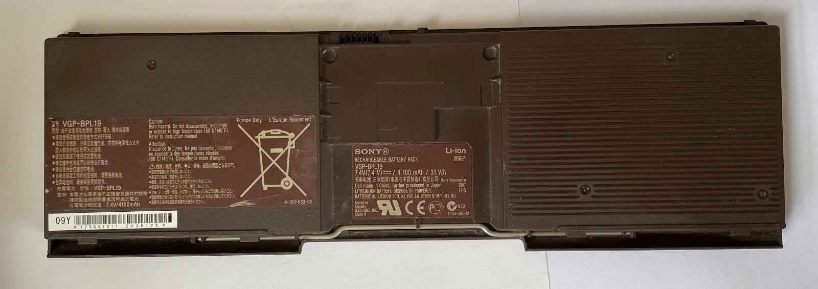 Genuine Sony VGP-BPL19 Laptop  Li-Ion Battery 4100 mAh 7.4V Used