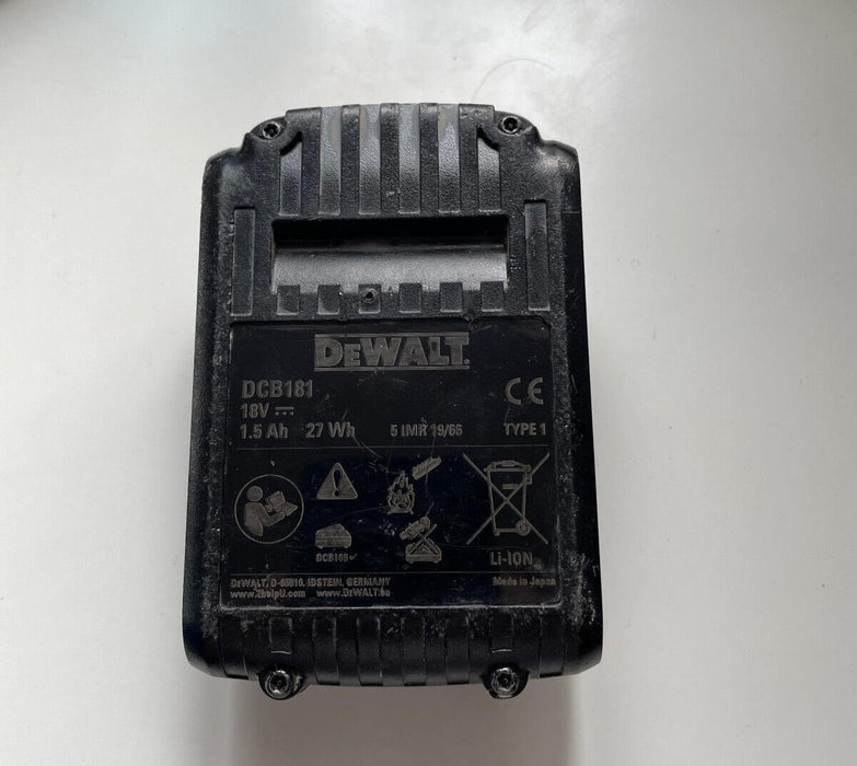Dewalt 18v Li-ion XR Battery 1.5Ah DCB181 Genuine Dewalt Part