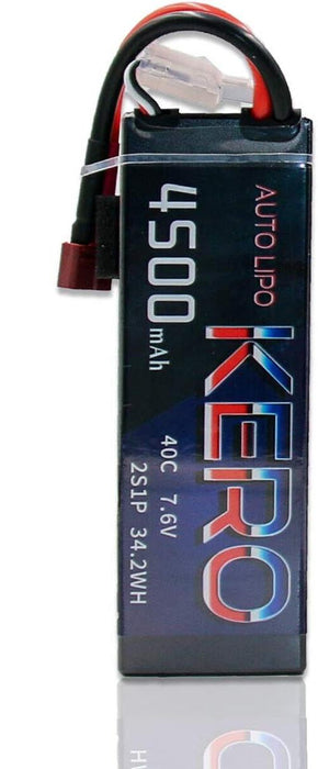 KERO 2S 4500mAh 7.6V 40C Lipo Battery HardCase for 7.4V 18 110 RC Car Boat Truck