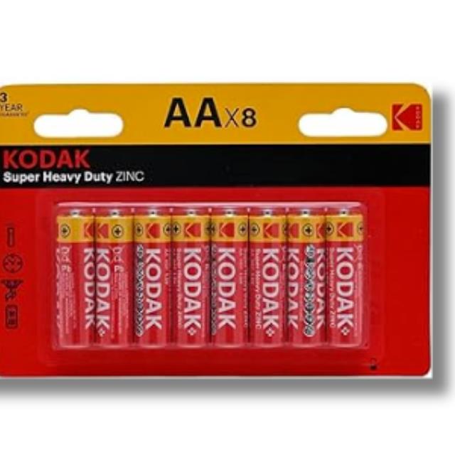 Kodak AA LR6 1.5V Batteries Extra Heavy Duty Zinc New & Genuine pack of 8