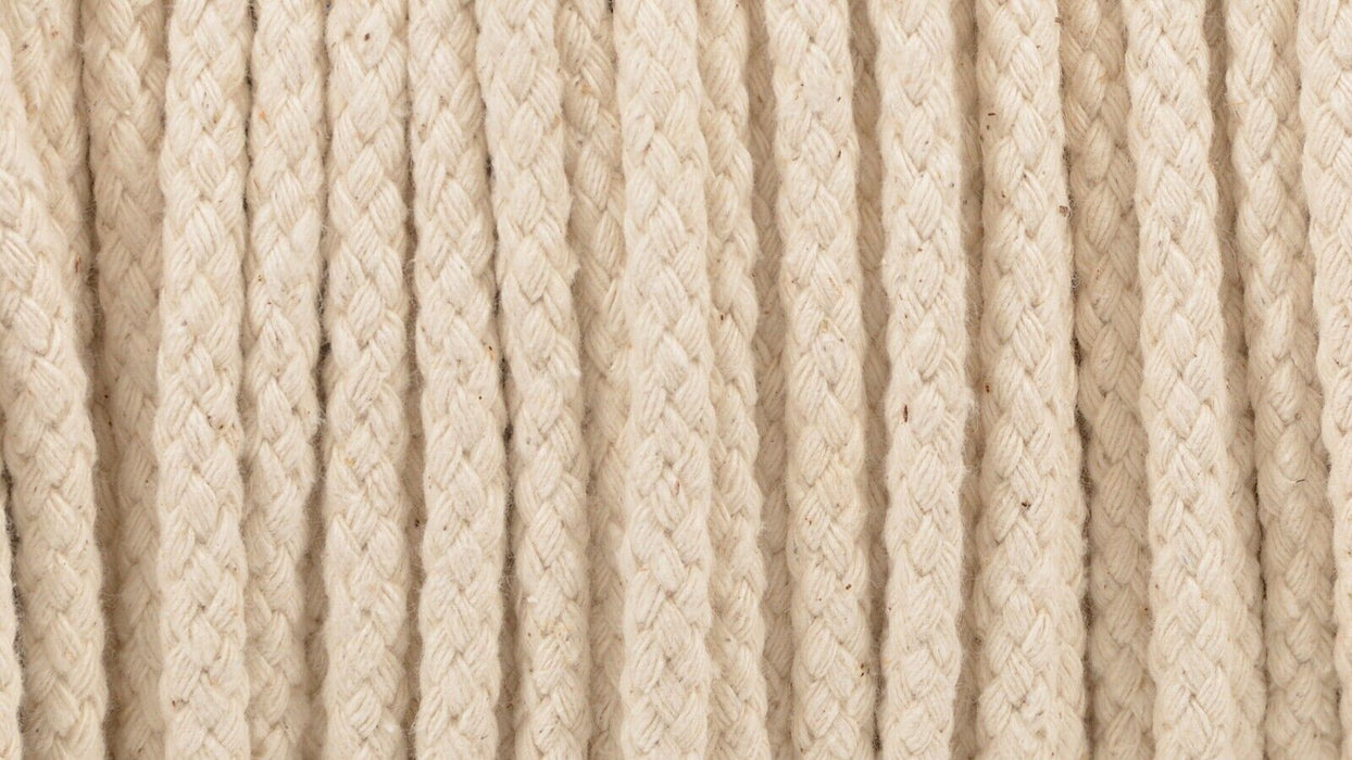 10MM X 10M - QUALITY EVERLASTO NATURAL SOFT COTTON BRAIDED ROPE ECRU