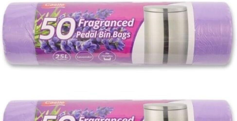 50 Fragranced Pedal bin Liners 25L with tie handles