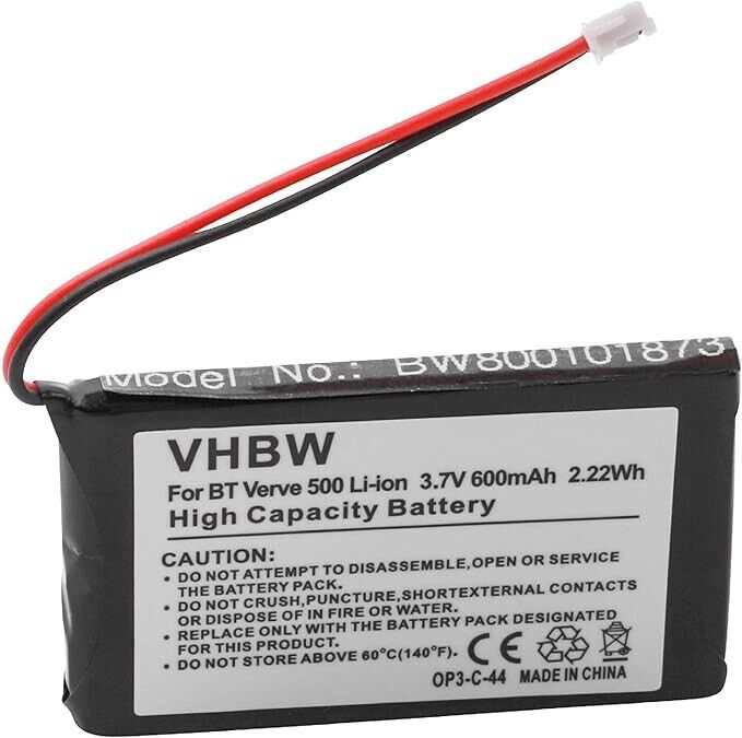 vhbw Replacement Battery compatible with BT Verve 500, 500 SMS, 500 Black, 500 R