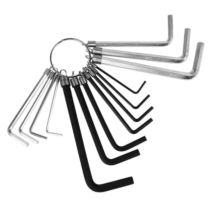 14pc Metric Imperial Hex Hexagon Allen Key Wrench Set With Key Ring New UK STOCK