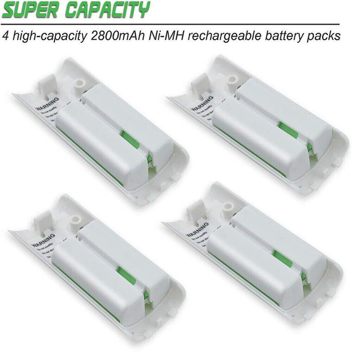 4X For Wii Remote Controller  Rechargeable Batteries Pack