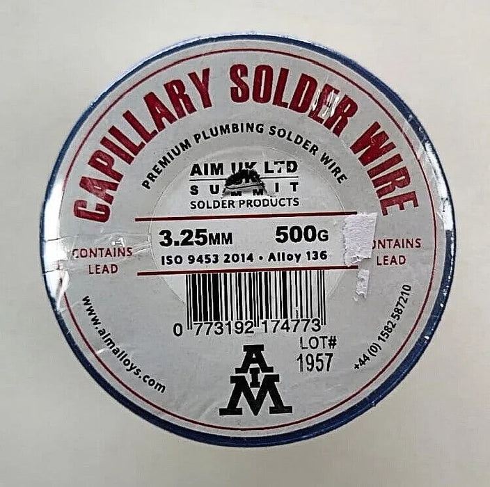 AIM Alloys Capillary solder wire 3.25mm 500g