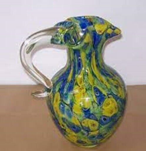 murano style heavy glass oranament jug