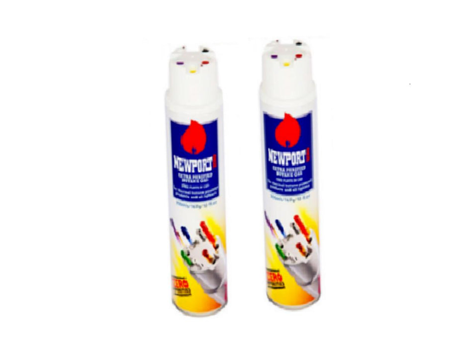 2 x Newport Zero Impurities Butane Butane Gas Lighter Refill 250ml