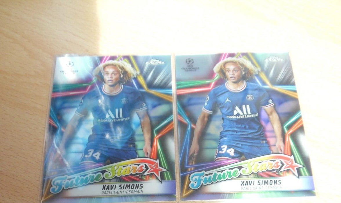 2022 Topps Chrome Blue Sapphire Xavi Simons Future Stars set of 6 cards