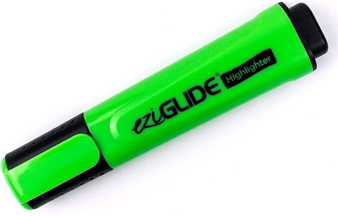 Eziglide Green Highlighters Pens, 10 Pack, Bold Green Highlighter Pens, Chisel M