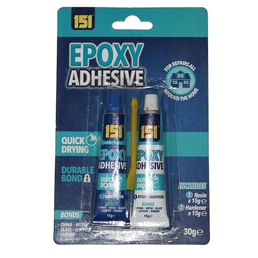 151 Two Part Epoxy Adhesive Glue Quick Drying 2X 15ml Resin & Hardener