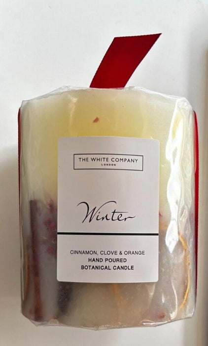 The White Company Cinnamon Clove And Orange PILLAR Botanical Candle