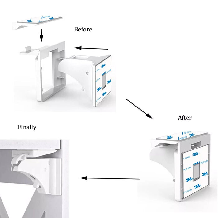 20 Invisible Magnetic Baby Child PetProof Cupboard Door Drawer Safety Lock Catch