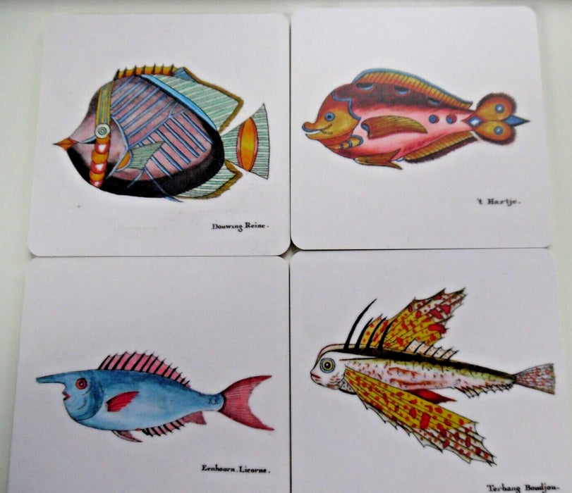 4 x Fish Tea Coasters wooden