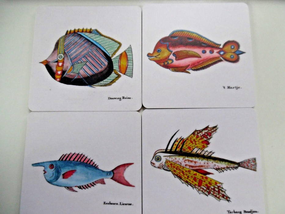 4 x Fish Tea Coasters wooden