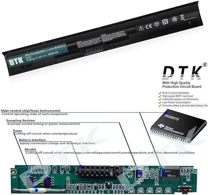 DTK 800049-001 Laptop Battery for HP K104 Pavilion KI04 800050-001 800010-421 80