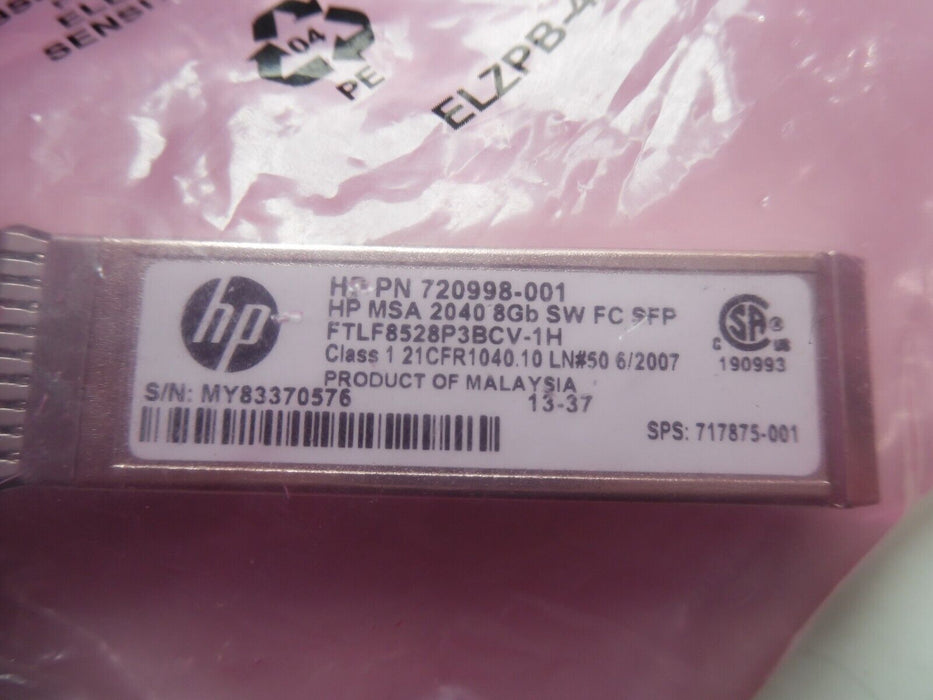 720998-001 HP MSA 2040 8GB Fibre SFP+ Tranceiver