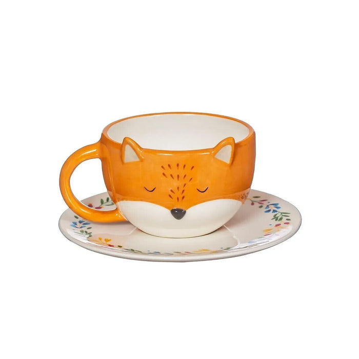 Sass&Belle Finley Fox Tea Coffee Cup And Saucer Set Home Kitchen Gift Set Boxed