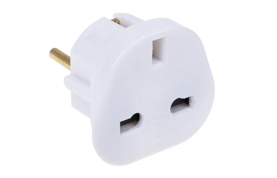 2 x RS PRO UK to Europe Travel Adapter, Rated At 7.5A