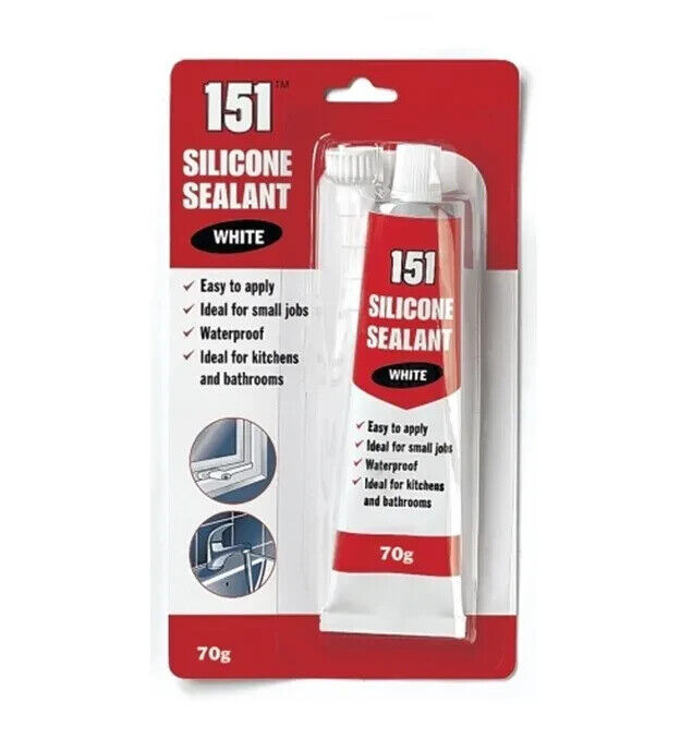 Handy White Silicone Sealant Tube 70g - White  Waterproof Easy To Use