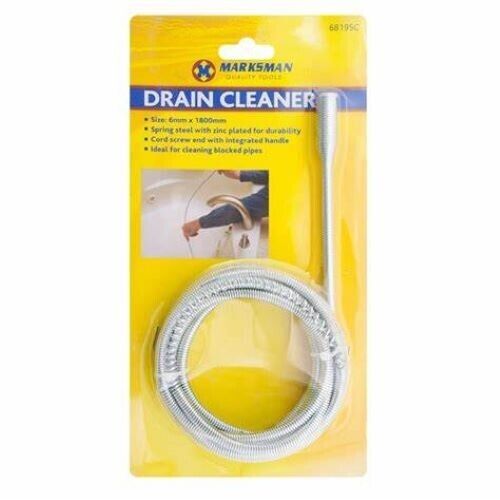 Marksman Drain Cleaner 6mm x 1800mm Steel Spring with Zinc Plating