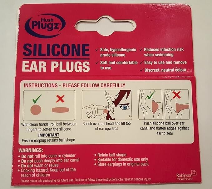 Hush 7 Pairs Plugz Silicone Earplugs - Pack of 7