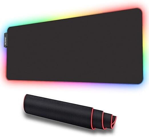 RGB Gaming Mouse Pad, LED Soft Extra Extended Large Mouse Pad, Anti-Slip Rubber