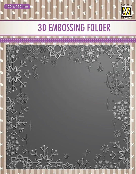 Nellie Snellen Embossing Folders Snowflake Frame Christmas / EF3D015