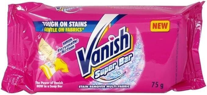 2 Pack VANISH Stain Remover Vanilla Deterhent Bar WHITE 75 g Each