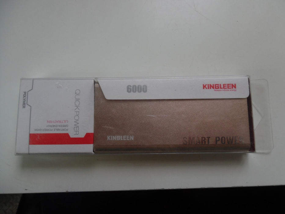 KINGLEEN 308s Aluminium Portable External Charger Metal Power Bank 6000mAh Rose