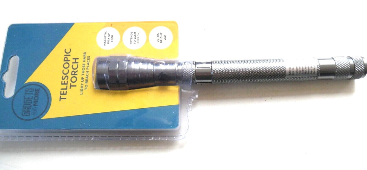 telescopic torch extends to 56 cm with magnetic pick up tool ultra bright