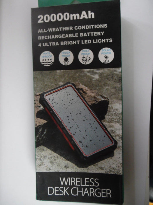 20000mah solar power bank all weather supports wireless built in LED light