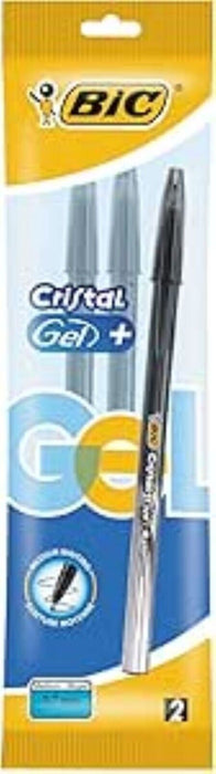 BIC Medium Cristal Rollerball Pen Gel Black twin pack (2pens)