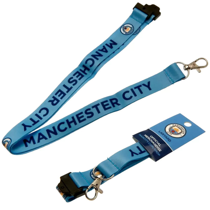 Manchester City Lanyard Nylon Metal Clip Man Soccer FC Fan Birthday Gift Present