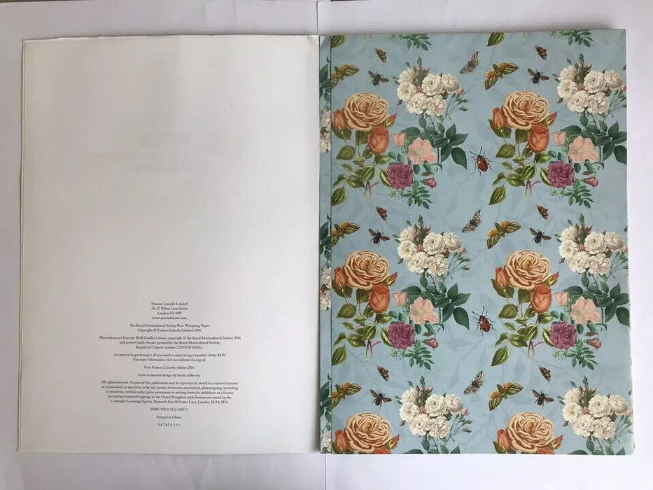 RHS Rose Gift Wrapping Paper Book 12 Vintage Cottage Retro Style Craft Sheets 