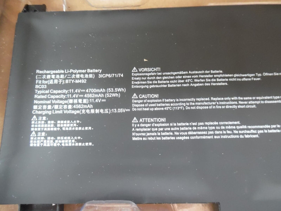 BTY-M492 Battery For Msi Pulse GL66 11UEK-007FR 11UDK-076 11UEK-008FR
