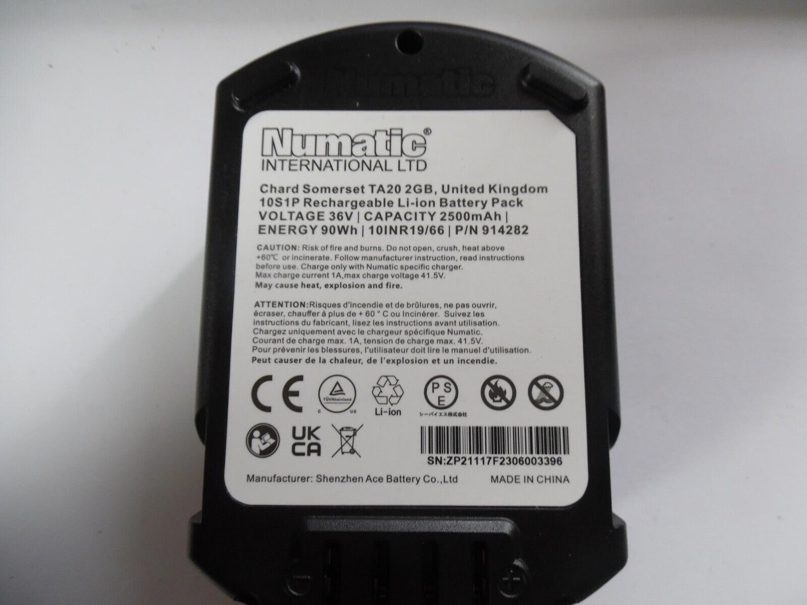numatic 914282 battery pack 2500mAh — The Battery Shop