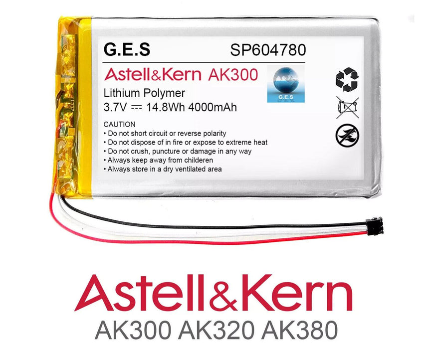 Astell & Kern AK300 AK320 AK380 Portable Audio Player Battery - 3.7V 4000mAh