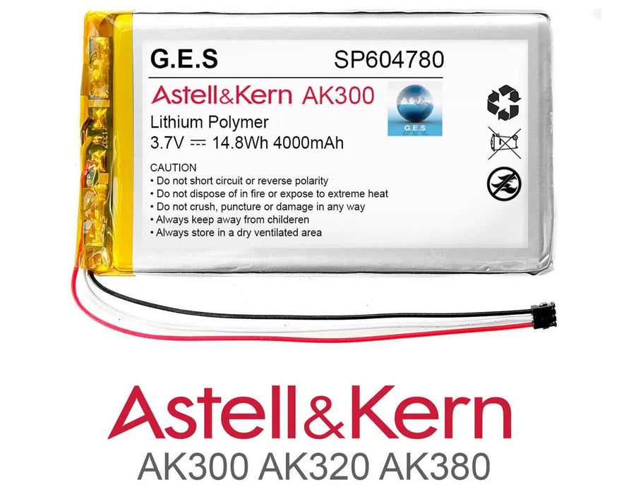 Astell & Kern AK300 AK320 AK380 Portable Audio Player Battery - 3.7V 4000mAh